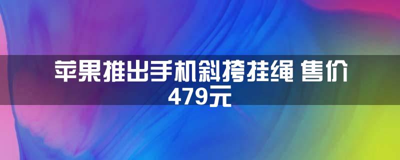 苹果推出手机斜挎挂绳 售价479元